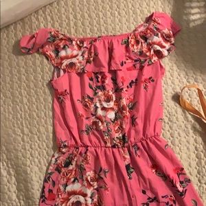 Pink floral romper